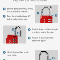 TH001RN 1 Pack 1.3 Inch Combination Lock, Red – Puroma