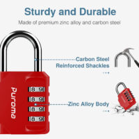 TH001RN 1 Pack 1.3 Inch Combination Lock, Red – Puroma