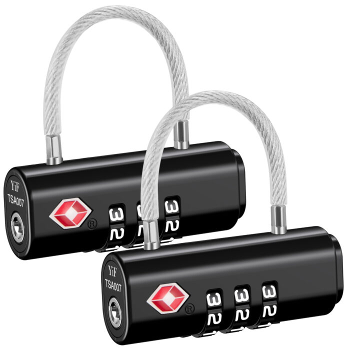 TSA Approved Travel Lock, Black Resettable Combination Luggage Locks