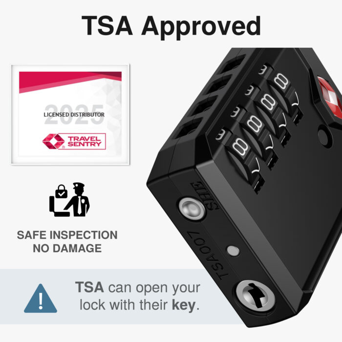 TSA Approved Locks for Luggage, 4-Digit Combination Cable Travel Lock - Image 2