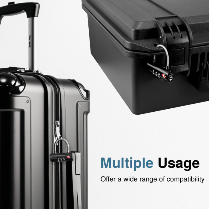 TSA Approved Travel Lock, Black Resettable Combination Luggage Locks - Image 6