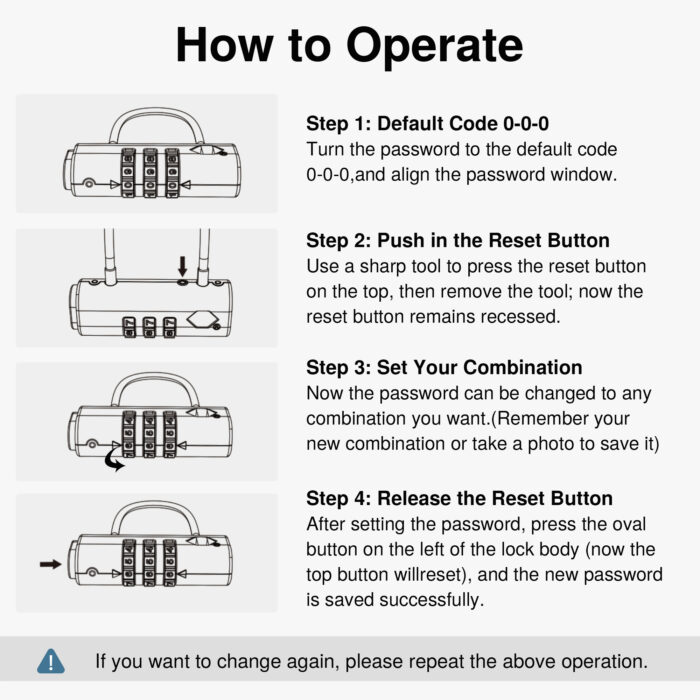 TSA Approved Travel Lock, Black Resettable Combination Luggage Locks - Image 4