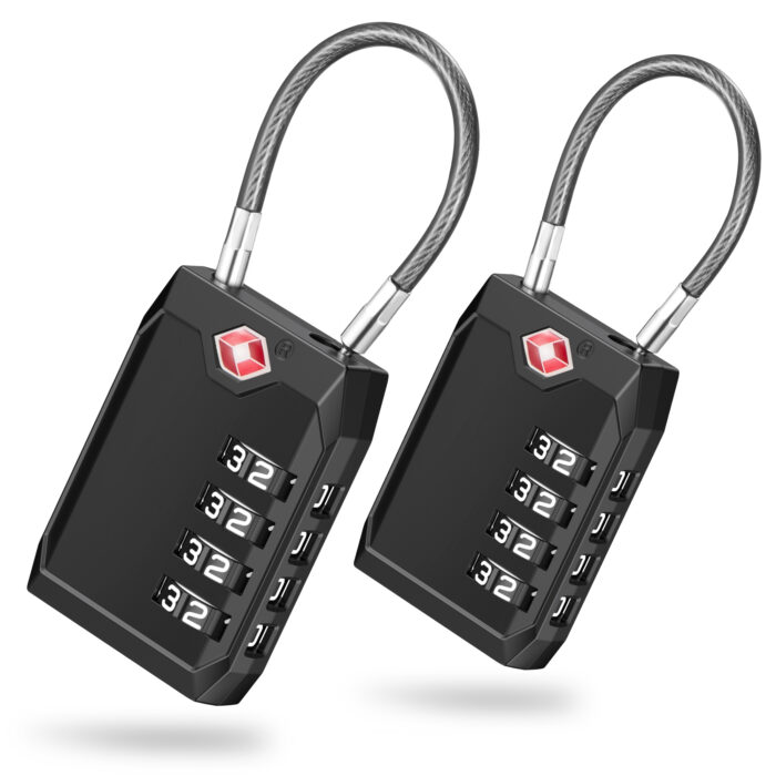 TSA Approved Locks for Luggage, 4-Digit Combination Cable Travel Lock