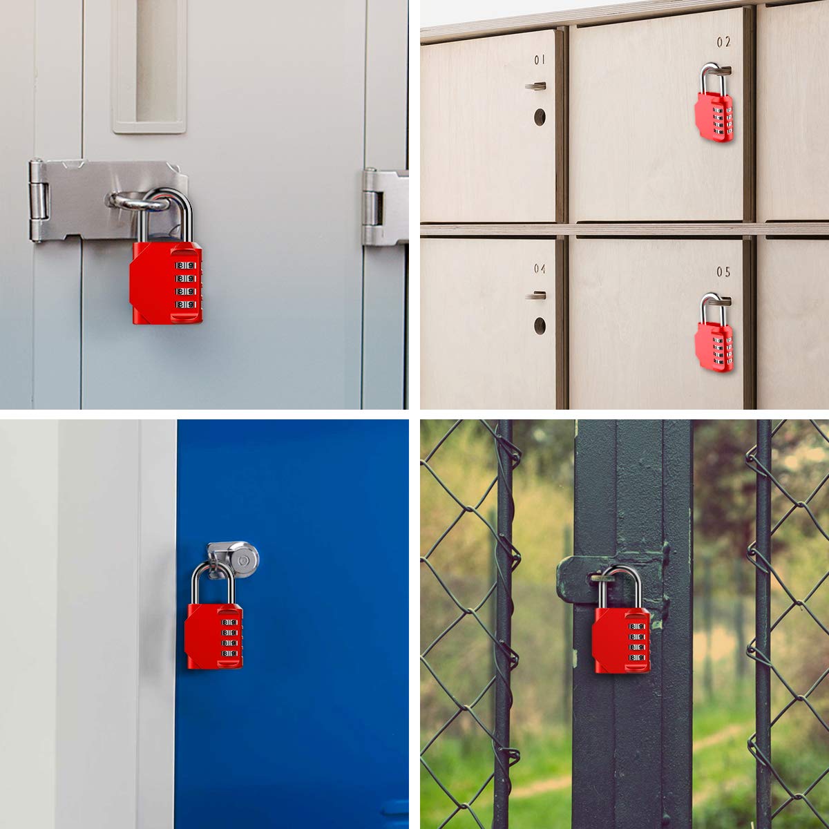 TH001RN 1 Pack 1.3 Inch Combination Lock, Red – Puroma