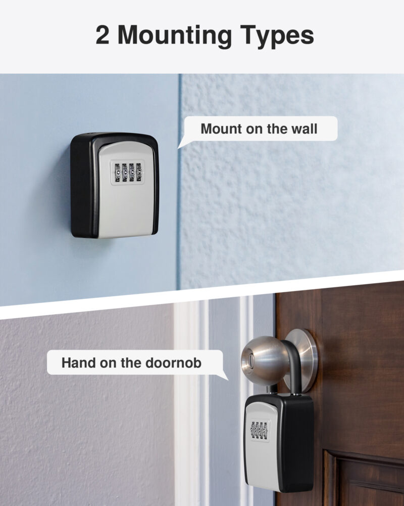 Key Lock Box, 4-Digit Combination Key Storage Lockbox – Puroma